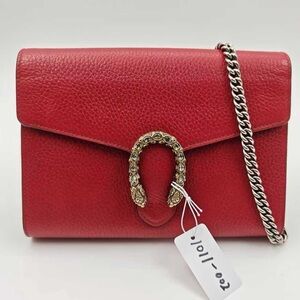 Gucci Red Crossbody Bag with Chain Strap